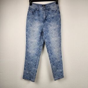 Simple Society Paisley Bandana Print Straight Jeans Blue Size 5 High-Rise Y2K